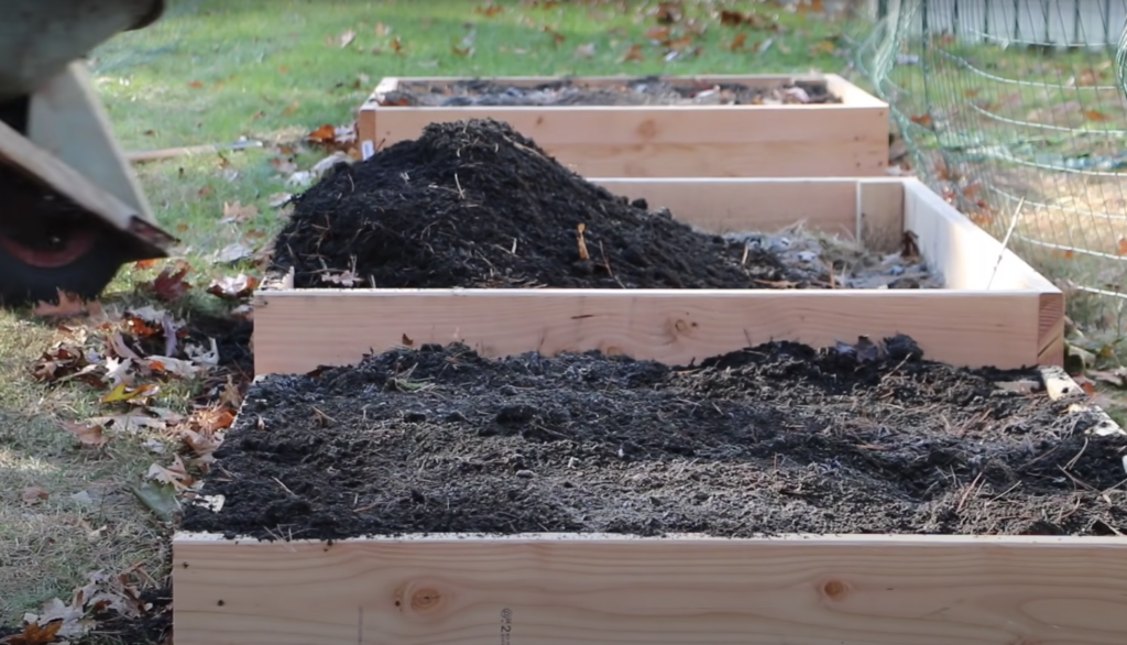 Filling Up Raised Beds with Compost - Raised Bed Drip Irrigation Project
