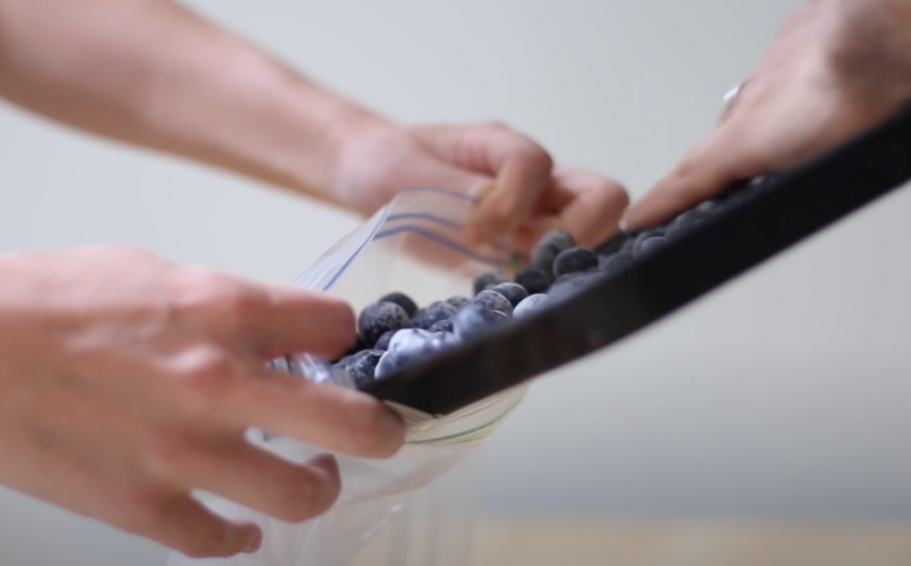 How to Freeze Blueberries - Zip Lock Bag 