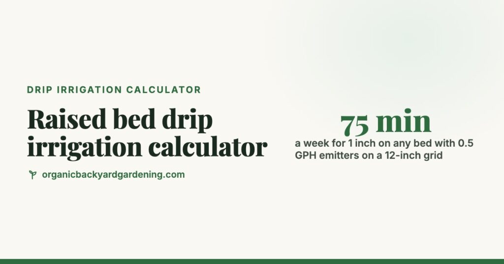Raised Bed Drip Irrigation Calculator: Tubing, Emitters and Run Time