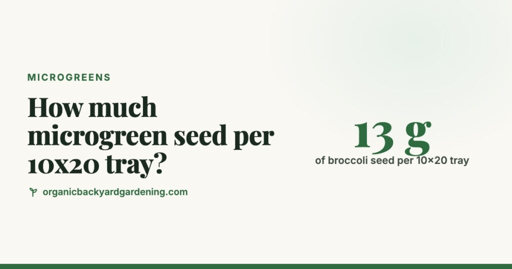 Microgreens Seed Density Chart: Seeds per 10x20 Tray
