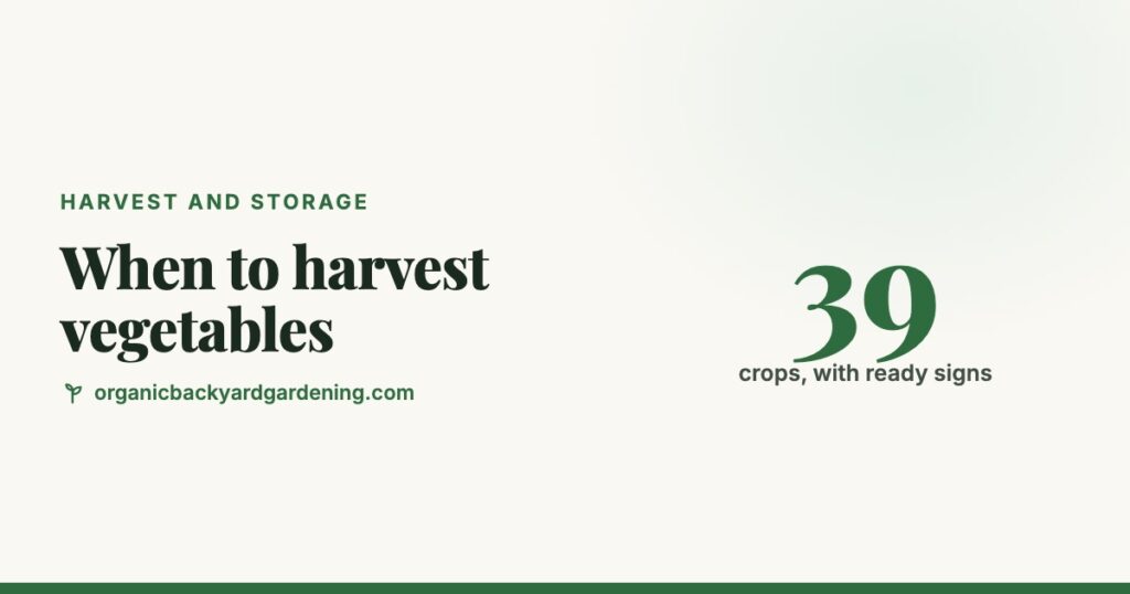 When to Harvest Vegetables: Ready Signs for 39 Crops